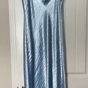 Bebe Blue Silk Dress Photo 3