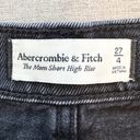 Abercrombie & Fitch Mom High Rise Distressed Cutoff Raw Hem Denim Jean Shorts Photo 2