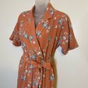 June and Hudson  Orange Floral Print Collared Jumpsuit Size Small Photo 19