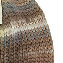 NWT Copper Metallic Striped With Faux Fur Pom Pom Beanie Photo 1