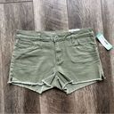 sts blue  Stitch Fix Cotille Fray Hem Olive Green Boyfriend Shorts NWT Size 28 Photo 1