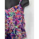 Kenneth Cole  Reaction Women's Sz S Floral Print Mesh Ruffle Swim Top Multicolor Photo 1