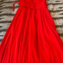 Red Strapless Prom Dress Size 4 Photo 2