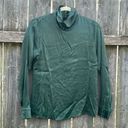 Bohme  Dark Green Satin Long Sleeve Blouse | XS Photo 1