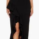 Dress the Population anthropologie  charlene square neck ruffle side-slit gown xs Photo 0