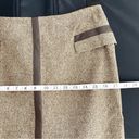 INC  Vintage Brown Faux Leather Wool Blend 90s Y2K Classic Office Pencil Skirt Photo 5