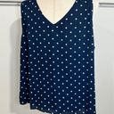 Nine Britton  XL Navy White Polka Dot Double VNeck Top Maternity Business Casual Photo 3