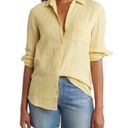 Beach Lunch Lounge Women's Blue Alessia Long Sleeve Cotton Shirt Medium Golden Photo 0