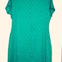 Isaac Mizrahi NWT  Green Knit Eyelet Shift Dress sz X LARGE Photo 4