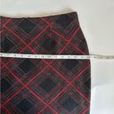 J. McLaughlin  Plaid Pencil Mini Skirt Women’s size Medium Black Red Green Gold Photo 9