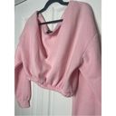 Pretty Little Thing  Pastel Light Pink Off The Shoulder Crop Sweatshirt Sz Large Photo 8