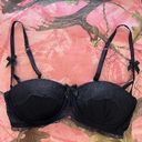 mimi holiday y2k sexy coquette black rhinestone lace bow push up bra  Photo 0