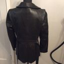 Jones New York Leather  Jacket Womens Black Large L Tie Photo 4