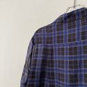 The Kooples The‎  Shirt Womens Medium Sheer Plaid Black Blue Silk Blend Button Up Photo 13