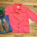 Christopher & Banks  Coral Collard Long Sleeve Button Jacket Size Petite Small Photo 1