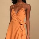 Lulus Orange Wrap Dress Photo 1