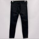 ZARA  Woman Premium Denim Black Skinny Distressed Jeans Size 8 Photo 6