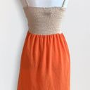 Flying Tomato  Boho Embroidered Bustier Corset Top Orange Summer Dress Small Photo 2
