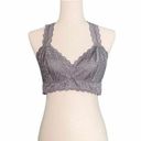 Felina  Stretch Lace Bralette Dark Gray Racerback Women’s Size Large Lounge Layer Photo 0