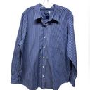 Vintage Venezia jeans Top Blue Striped Button Up Cotton blend size 18/20 classic Photo 0