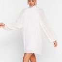 Nasty Gal White Pleated Chiffon Dress Photo 0