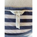 Matilda Jane  Let's Connect Tee Gray Cream Striped Long Sleeve Peplum Top Small Photo 2