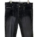 DKNY  Y2K Black Mixed Media Velvet Denim Flared Jeans 11 Photo 1