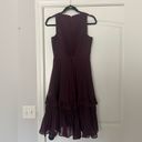 Halston Heritage HALSTON Syrah Sleeveless Pleated Dress with Flounce Detail Photo 5