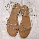 Nicole Miller  Coralinne Clear Strappy Studded Sandal Size 9 Photo 5