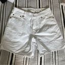 American Eagle  Stretch White Strigid High Rise Relaxed Blue Jean Casual Shorts 0 Photo 3