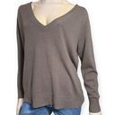 360 Cashmere  Women’s Size S Mouse GreyCashmere Knit V-Neck Long Sleeve Sweater Photo 1