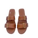 J.Crew  brown leather wood sandals size 7.5 NWOT Photo 2