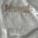 Victoria's Secret Vintage Victoria’s Secret White Satin Embroidered Lace Pockets Maxi Robe, size L Gold Label Photo 5