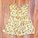 Sky to Moon Yellow Floral Strapless Dress Photo 1