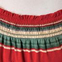 CHAPS  Top Cotton Shirt Womens Medium Red Green Beige Earthy Flowy Photo 2