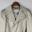 Laundry by Shelli Segal  Womens Trench Coat Size M Cream Sheen Belted Quilt Lined Photo 10