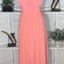 White House | Black Market  coral color chiffon floor length formal dress Sz 6 Photo 0