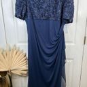 Alex Evenings  Lace Soutache Navy Blue Empire Waist Gown Formal Dress Size 18W Photo 0