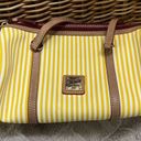 Dooney & Bourke  Yellow and White Striped Barrel Bag Photo 1