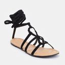 JustFab NIB  Olympia Flat Sandal in Black - 8.5 Photo 3