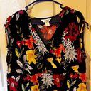 CJ Banks Maxi Summer Dress Size 1x Black Floral Poly spandex Plus Size Stretchy Photo 1