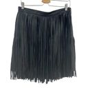 n:philanthropy  Vegan Leather Clover Mini Fringe Skirt Black Size Large Photo 0