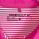 Nike  Dri-Fit Stripe Golf Polo Shirt Pink & White Short Sleeve Ladies Sz Med Photo 1