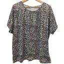 Cathy Daniels CD Daniels Animal Print Iridescent Sequin Blouse 1X Photo 1