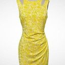 Cache  Floral Cutout Sheath Dress Yellow & White Size 2 Photo 0