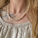 American Vintage Vintage “Baxleigh” White Silver Pearl Necklace 18.5” Marquis Fishhook Rhinestone Photo 1