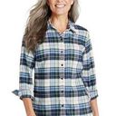 L.L.Bean  Women's BeanFlex All-Season Flannel Shirt, Long-Sleeve pine forest NWT Photo 0