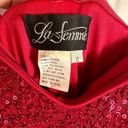 La Femme  Hot Pink Strapless Sequin Long Prom Gown Dress Rhinestone Accent 0 Photo 2