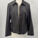 Nine West Vintage 90s Y2k  Leather Jacket Collar Button Down Moto Black Womens 12 Photo 0