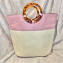 Anne Klein NWOT  Pink Straw Faux Leather Tote Bag Photo 1